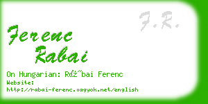 ferenc rabai business card